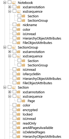 onenote xsd